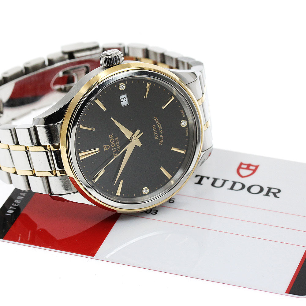 TUDOR 12503 Style YG Combination 3P Diamond Automatic Men's Watch with Warranty