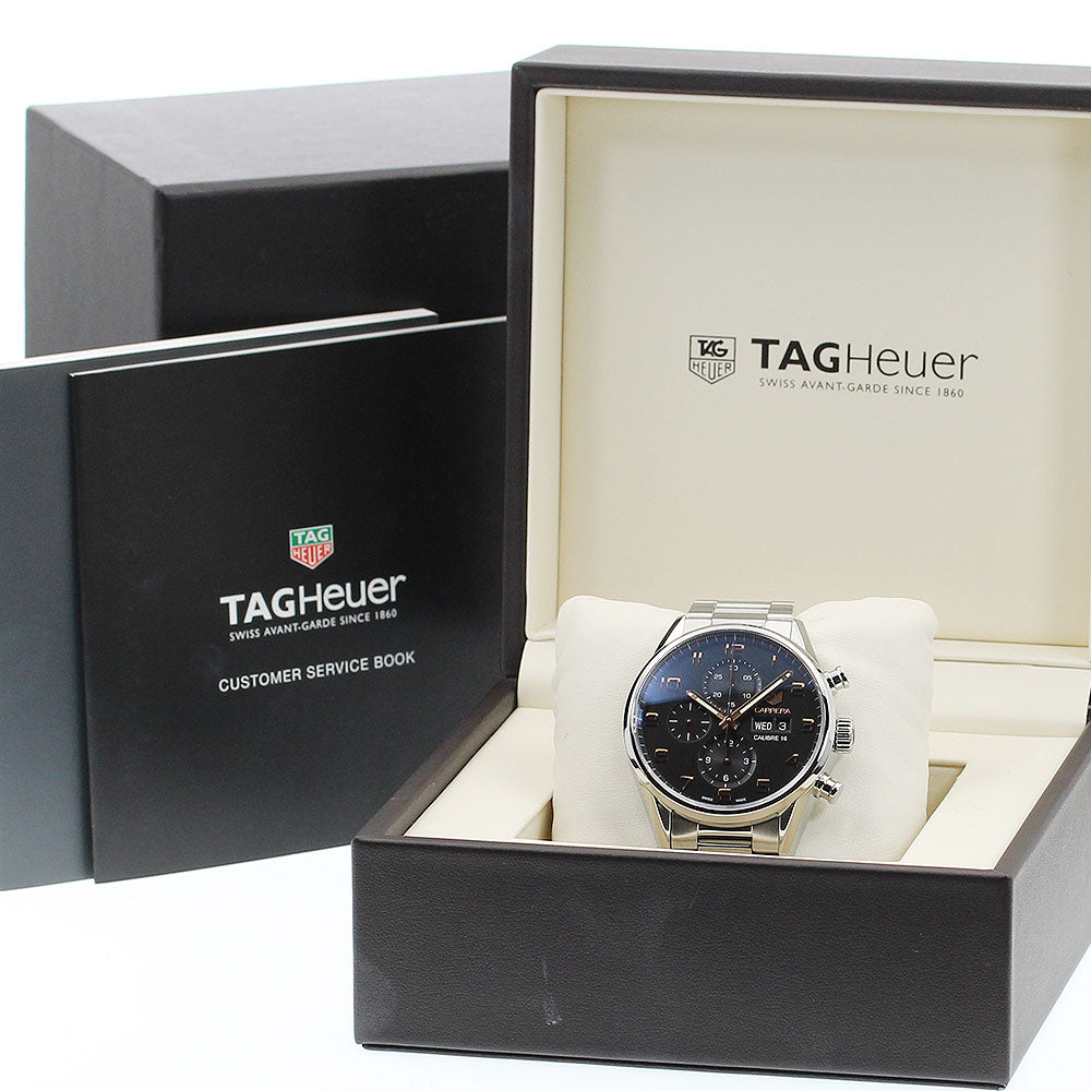 TAG Heuer CV2A1AB Carrera Caliber 16 Chronograph Day-Date Automatic Men's Watch Excellent Condition with Box