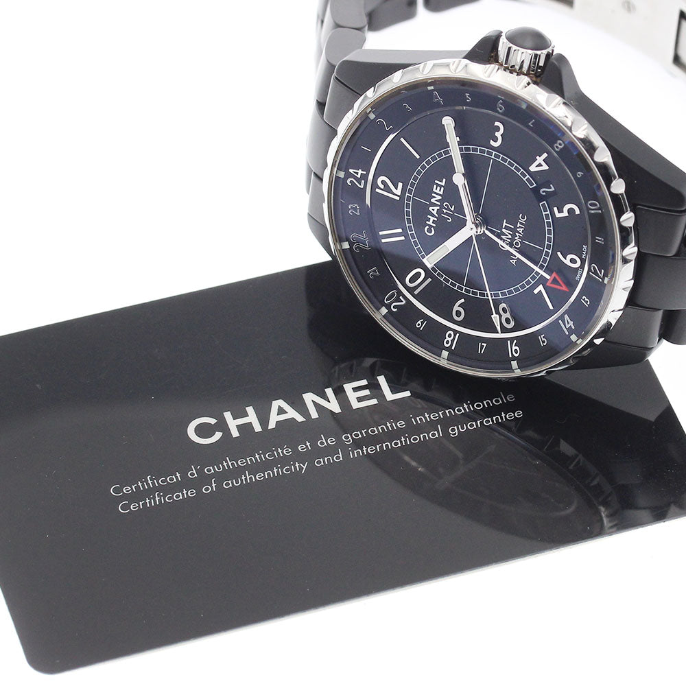 CHANEL H3101 J12 GMT Matte Black Automatic Men's Watch with Warranty Card