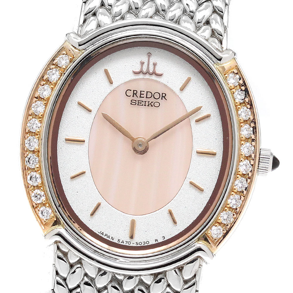 SEIKO GSWE986/5A70-3000 Credor Side Diamond Quartz Ladies Watch with Warranty