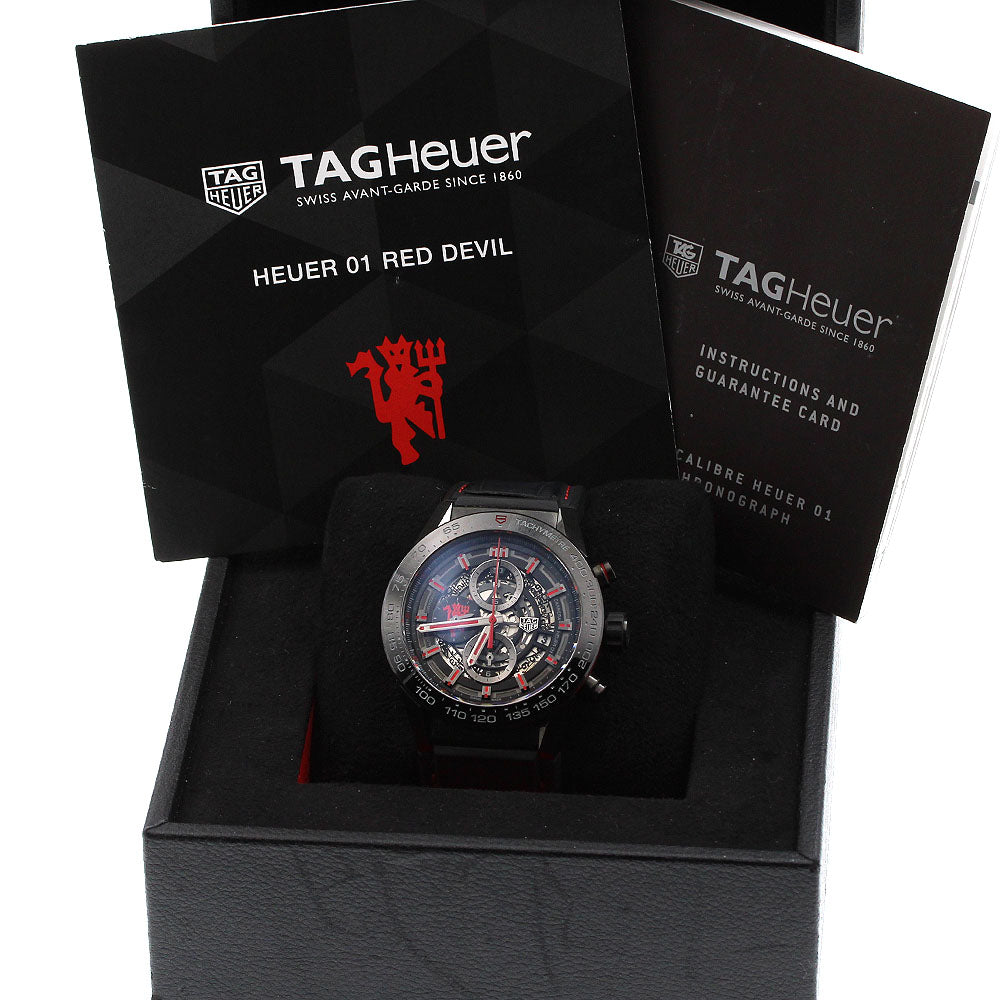 TAG Heuer Car2A1J Carrera Calibre Heuer 01 Manchester United Automatic Men's Watch Excellent Condition with Inner Box