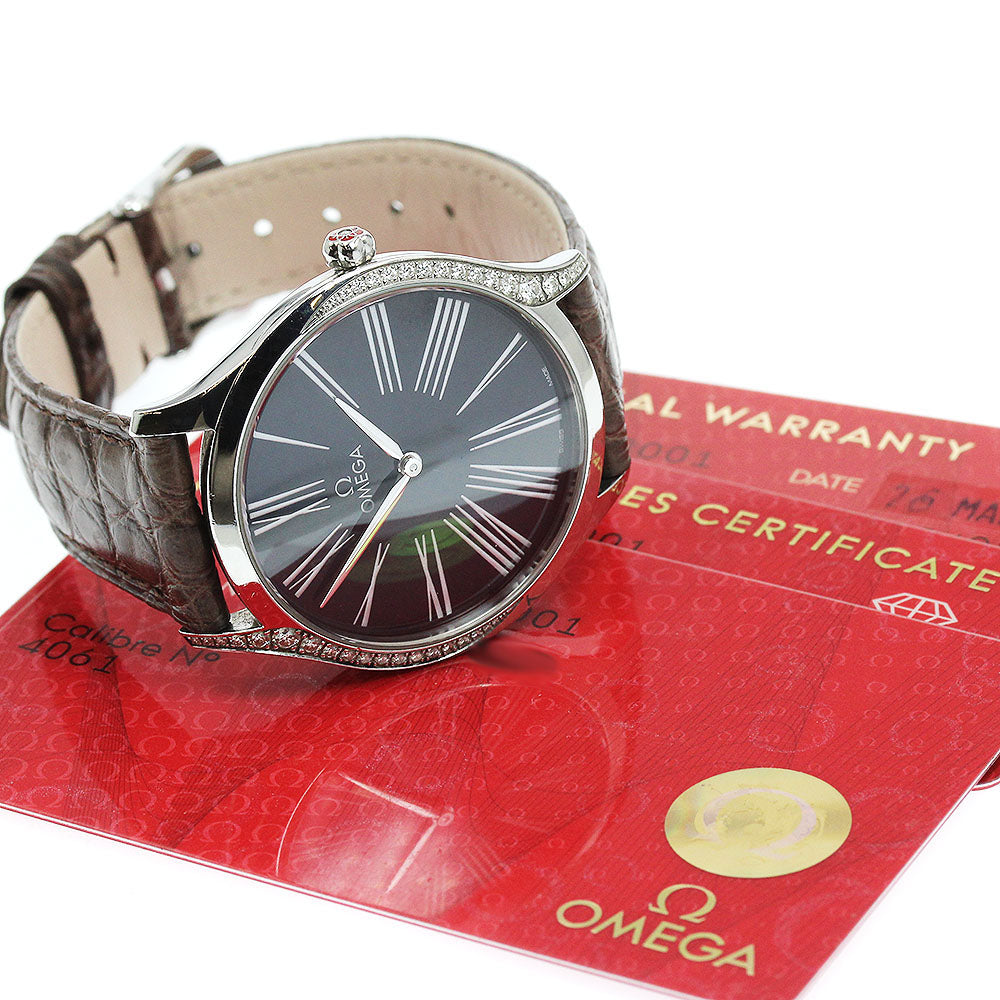 OMEGA 428.18.36.60.03.001 De Ville Tresor Diamond Bezel Quartz Ladies Watch with Warranty