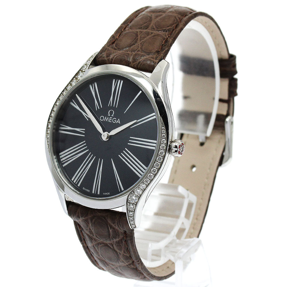 OMEGA 428.18.36.60.03.001 De Ville Tresor Diamond Bezel Quartz Ladies Watch with Warranty