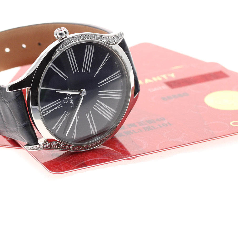 OMEGA 428.18.36.60.03.001 De Ville Tresor Diamond Bezel Quartz Ladies Watch Excellent Condition with Warranty.