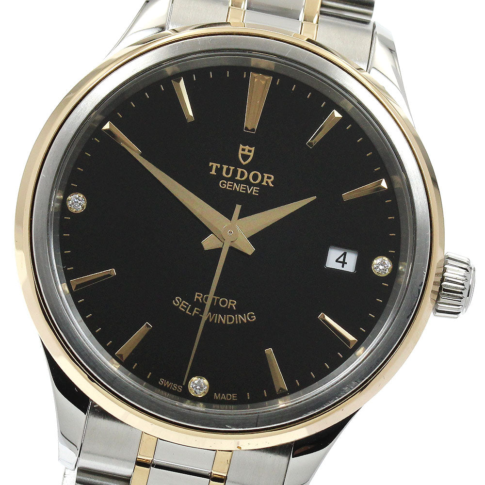 TUDOR 12503 Style YG Combination 3P Diamond Automatic Men's Watch Excellent Condition with Warranty Card