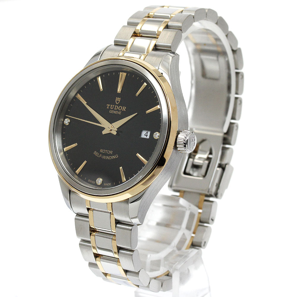 TUDOR 12503 Style YG Combination 3P Diamond Automatic Men's Watch Excellent Condition with Warranty Card