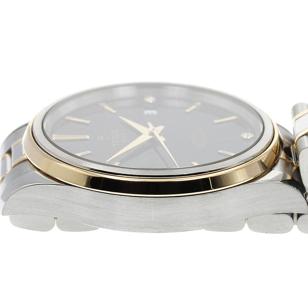 TUDOR 12503 Style YG Combination 3P Diamond Automatic Men's Watch Excellent Condition with Warranty Card