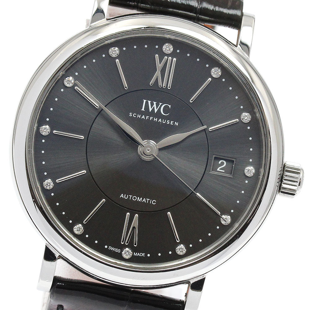 IWC SCHAFFHAUSEN IW458102 Portofino 37mm 12P Diamond Automatic Boys' Watch with Warranty Card