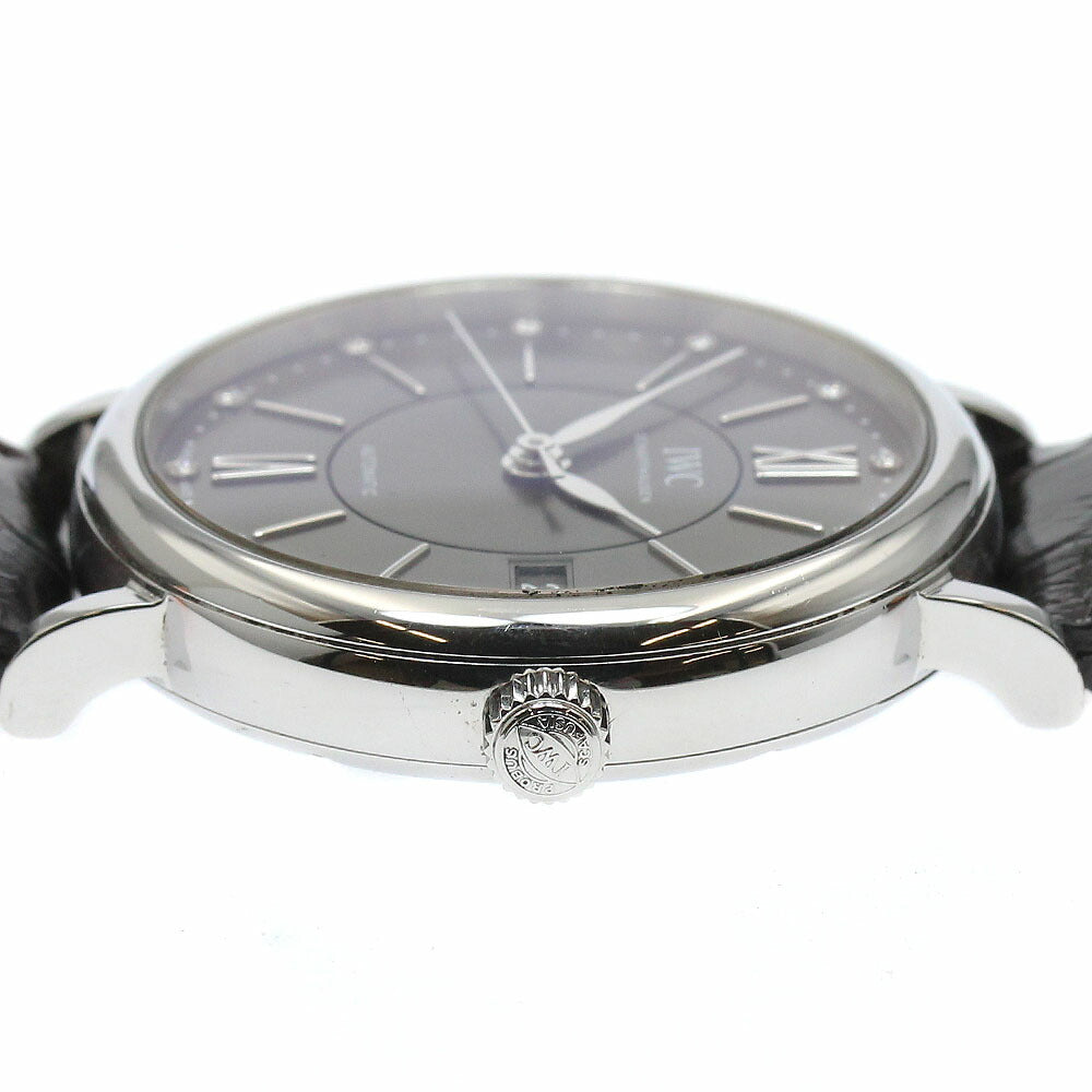 IWC SCHAFFHAUSEN IW458102 Portofino 37mm 12P Diamond Automatic Boys' Watch with Warranty Card