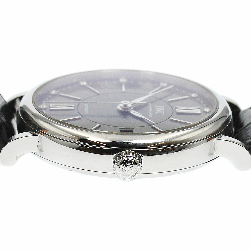 IWC SCHAFFHAUSEN IW458102 Portofino 37mm 12P Diamond Automatic Boys' Watch Excellent Condition with Warranty Card