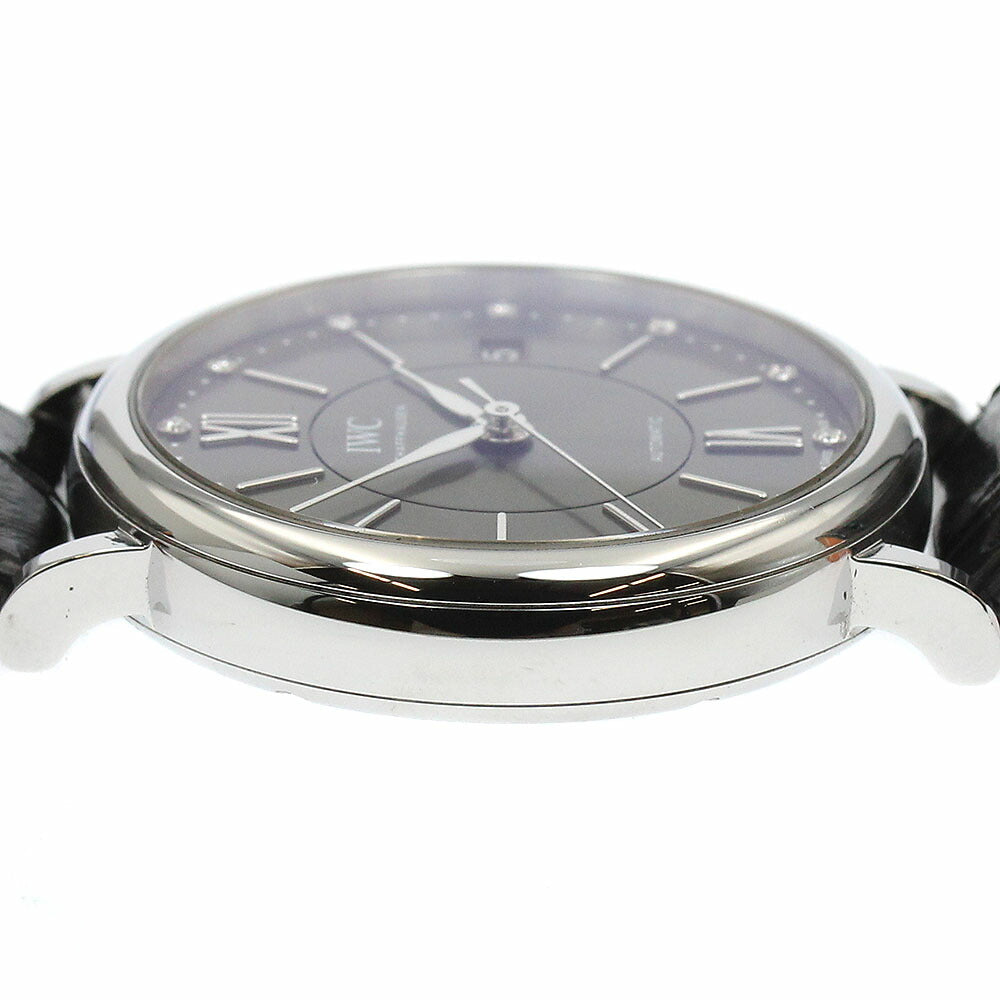 IWC SCHAFFHAUSEN IW458102 Portofino 37mm 12P Diamond Automatic Boys' Watch Excellent Condition with Warranty Card