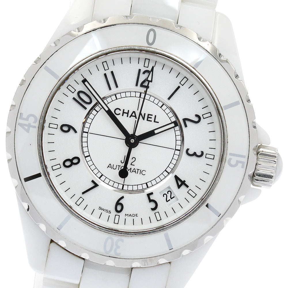 CHANEL H0970 J12 White Ceramic Automatic Men's Watch with Warranty Card