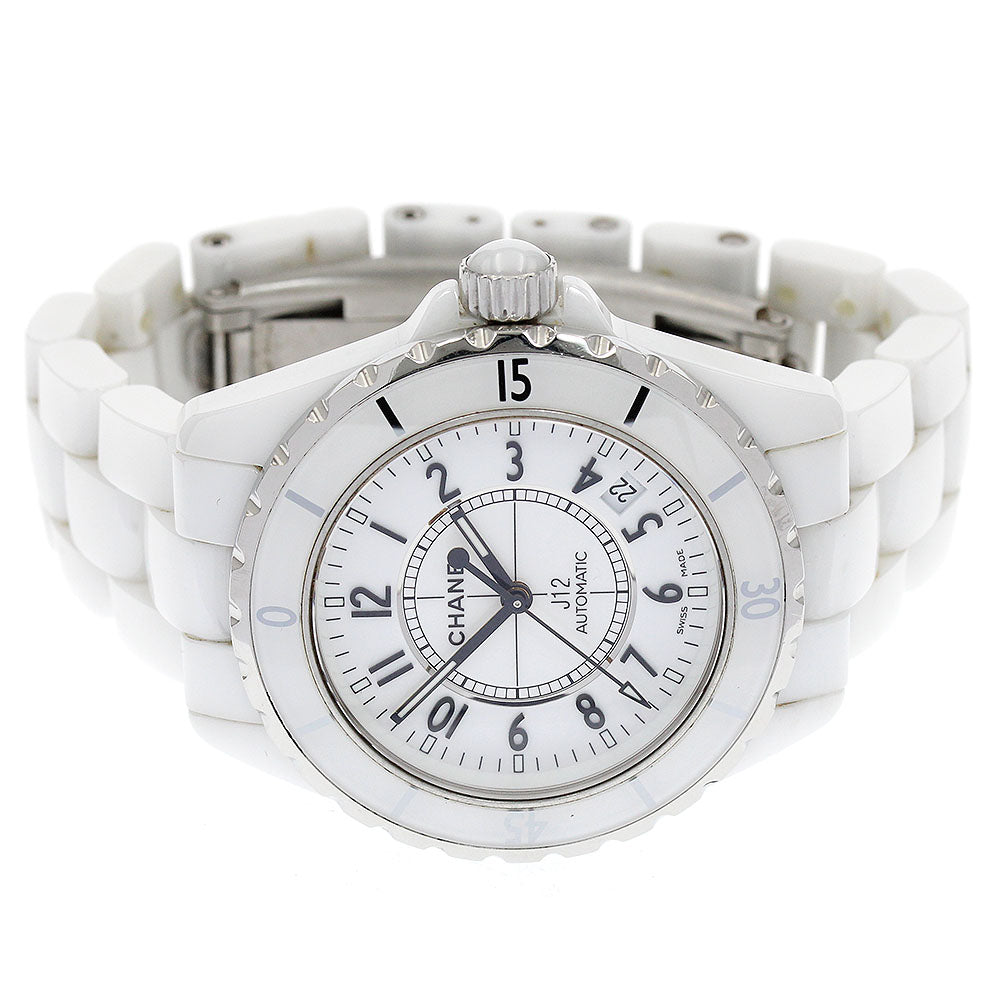 CHANEL H0970 J12 White Ceramic Automatic Men's Watch with Warranty Card
