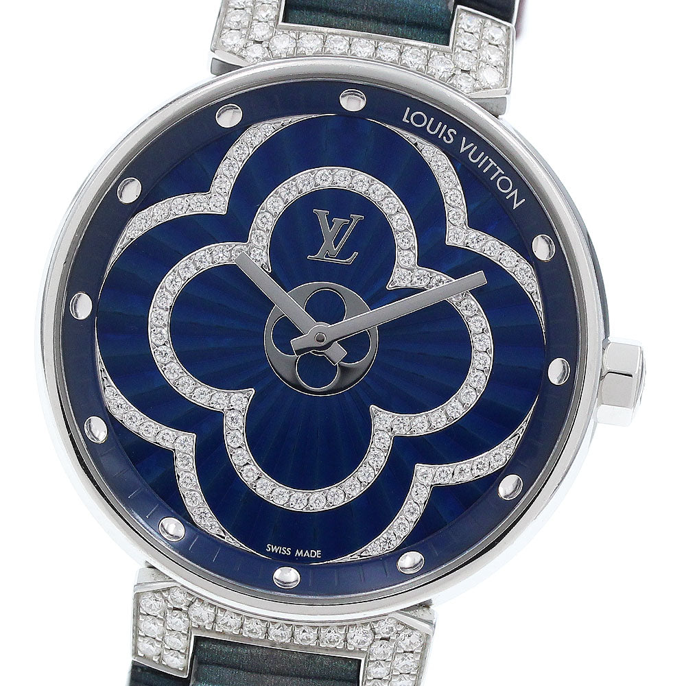 LOUIS VUITTON QA095 Tambour Moon Divine Diamond Quartz Women's Watch (Good Condition)