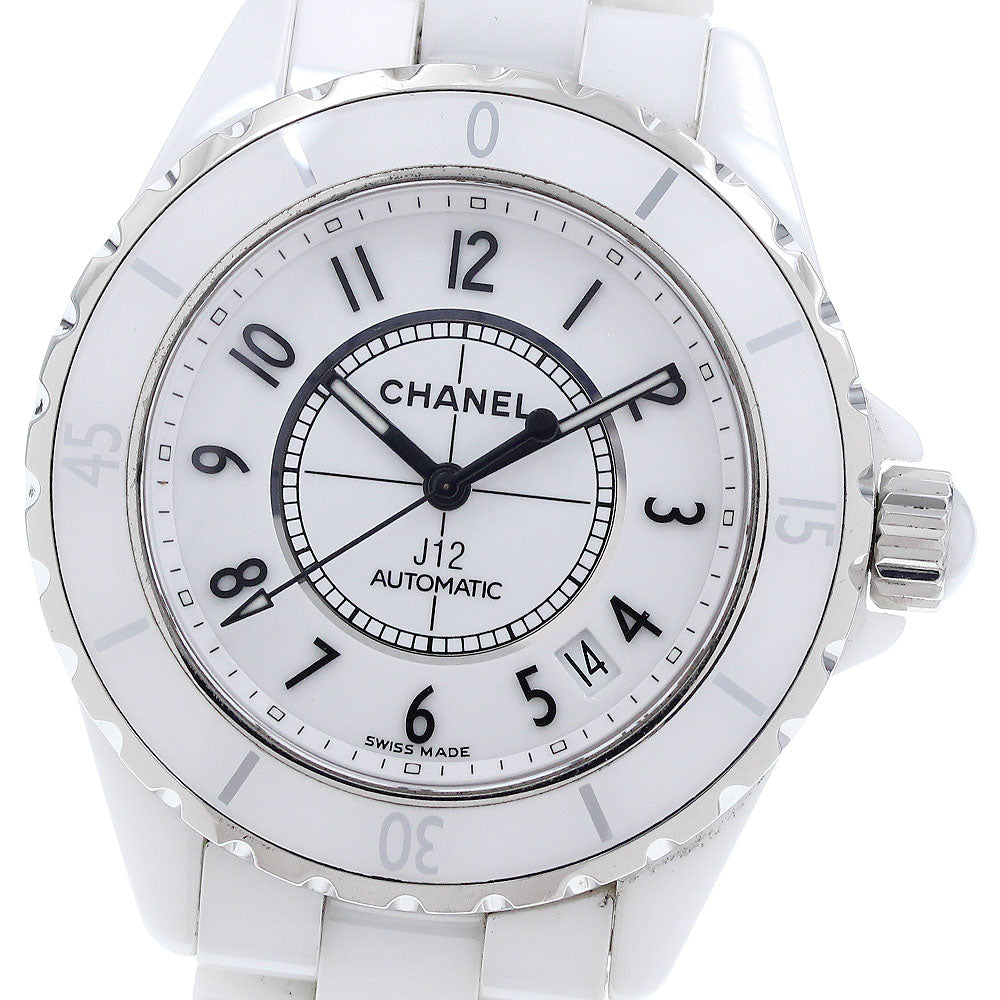 CHANEL H0970 J12 White Ceramic Automatic Men's Watch with Warranty Card