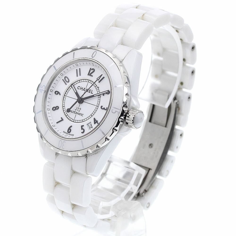CHANEL H0970 J12 White Ceramic Automatic Men's Watch with Warranty Card