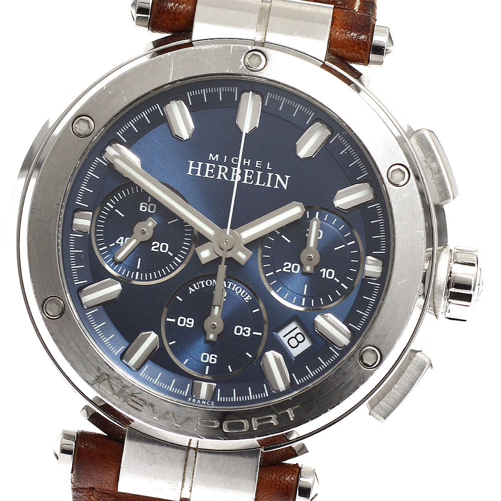 MICHEL HERBELIN 268 Newport Chrono Date Small Seconds Automatic Men's Watch with Warranty