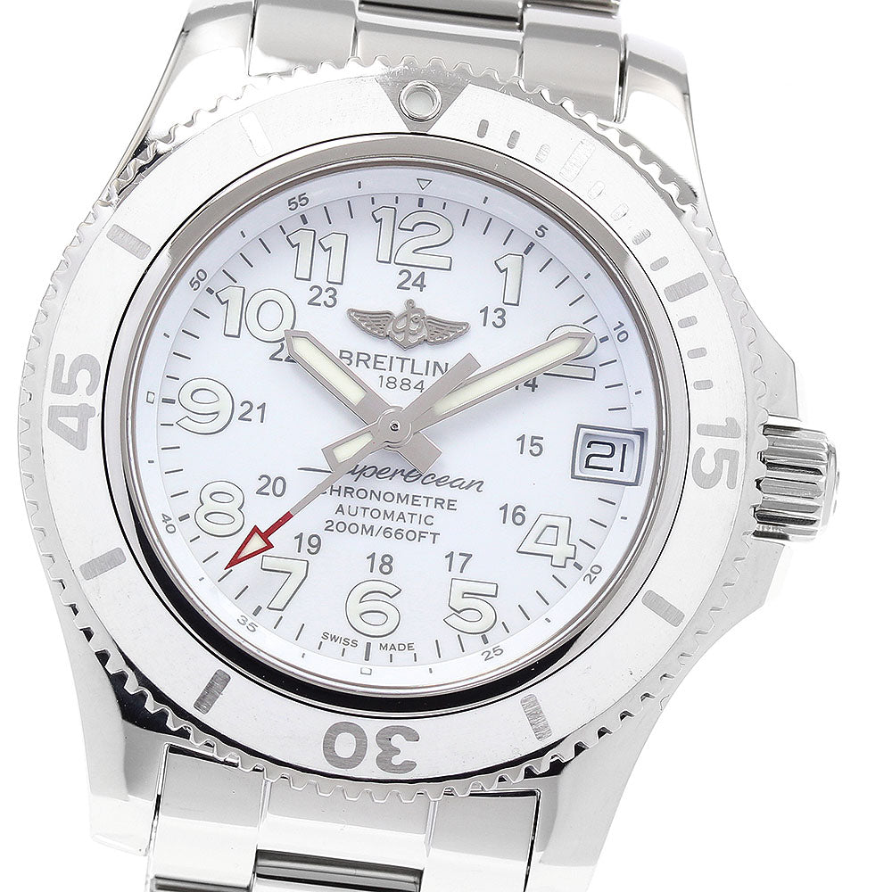 BREITLING A17312 Superocean II 36 Date Automatic Ladies' Watch Excellent Condition with Box and Warranty Card
