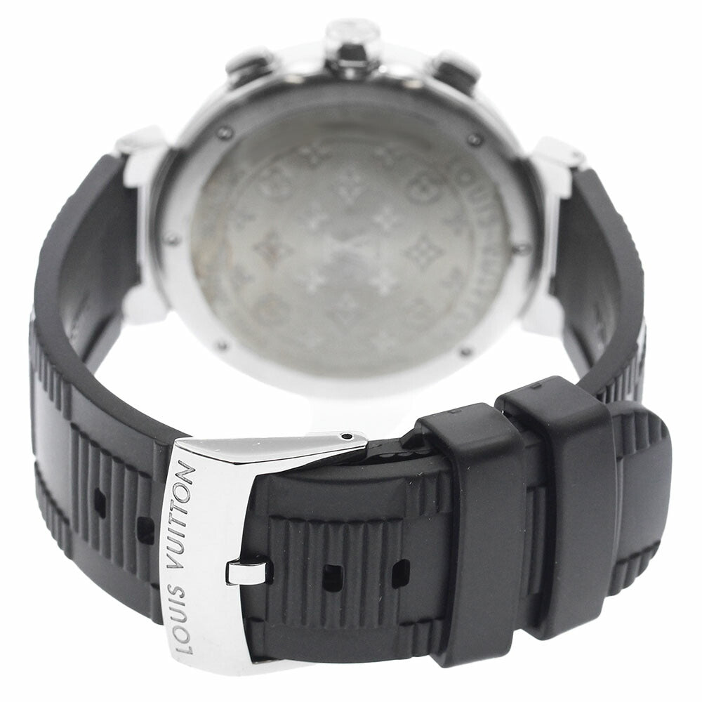 LOUIS VUITTON Q1120 Tambour Chronograph Date Automatic Men's Watch with Box and Warranty Card
