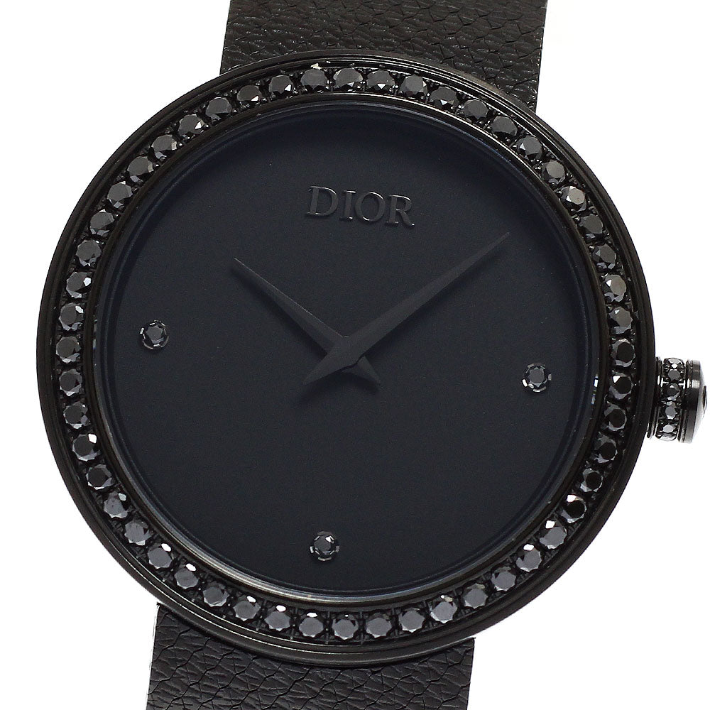 Dior CD04311X1207 La Deux Black Ultra Matte Black Diamond Bezel Quartz Ladies Watch - Excellent Condition