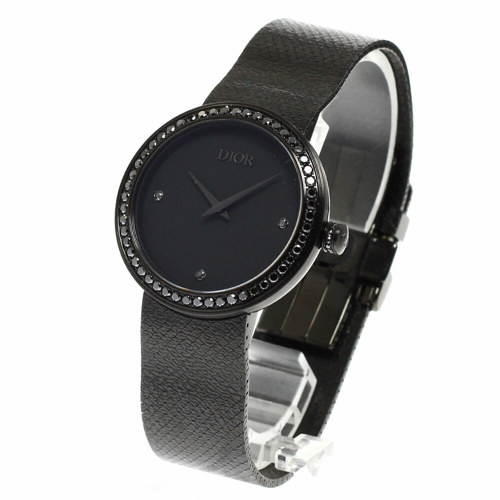 Dior CD04311X1207 La Deux Black Ultra Matte Black Diamond Bezel Quartz Ladies Watch - Excellent Condition