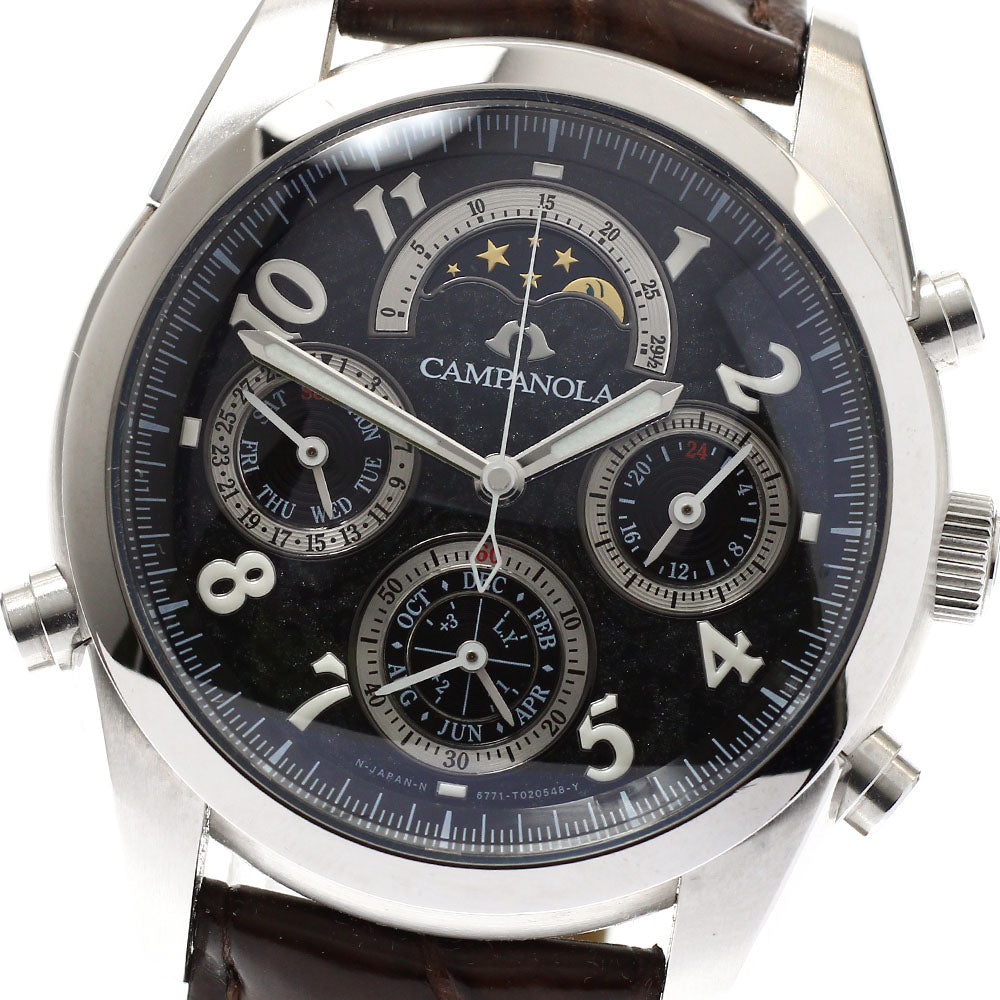 CITIZEN CTR57-1091/6771-T010768 Campanola Grand Complication Black Oak Quartz Men's Watch Excellent Condition with Box and Warranty.