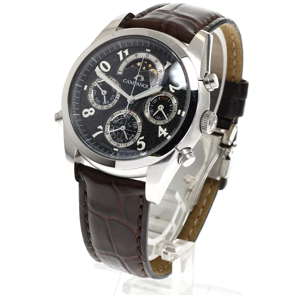 CITIZEN CTR57-1091/6771-T010768 Campanola Grand Complication Black Oak Quartz Men's Watch Excellent Condition with Box and Warranty.