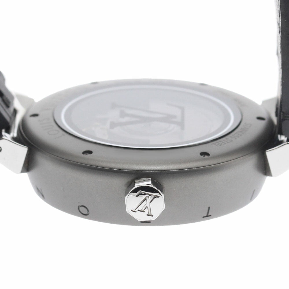 LOUIS VUITTON QA140 Tambour Automatic GM Monogram Eclipse Automatic Men's Watch Excellent Condition with Inner Box and Warranty Card.