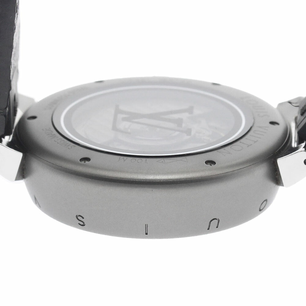 LOUIS VUITTON QA140 Tambour Automatic GM Monogram Eclipse Automatic Men's Watch Excellent Condition with Inner Box and Warranty Card.