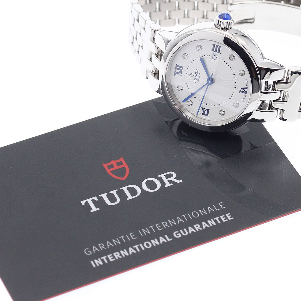 TUDOR 35500 Claire de Rose 8P Diamond Automatic Boys' Watch Excellent Condition with Warranty Card