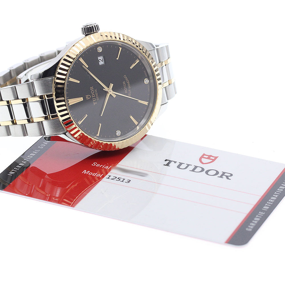 TUDOR 12513 Style YG Bezel 3P Diamond Automatic Men's Watch with Warranty