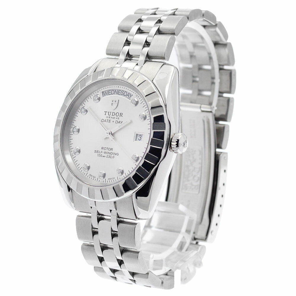 TUDOR 23010 Classic Date-Day 10-Diamond Automatic Men's Watch (Good Condition)