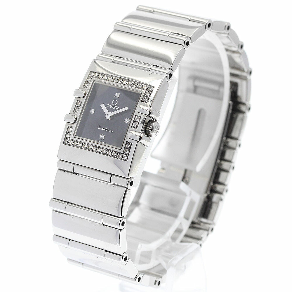 OMEGA 1528.46 Constellation Carre Quadra 4P Diamond Bezel Quartz Ladies Watch with Warranty