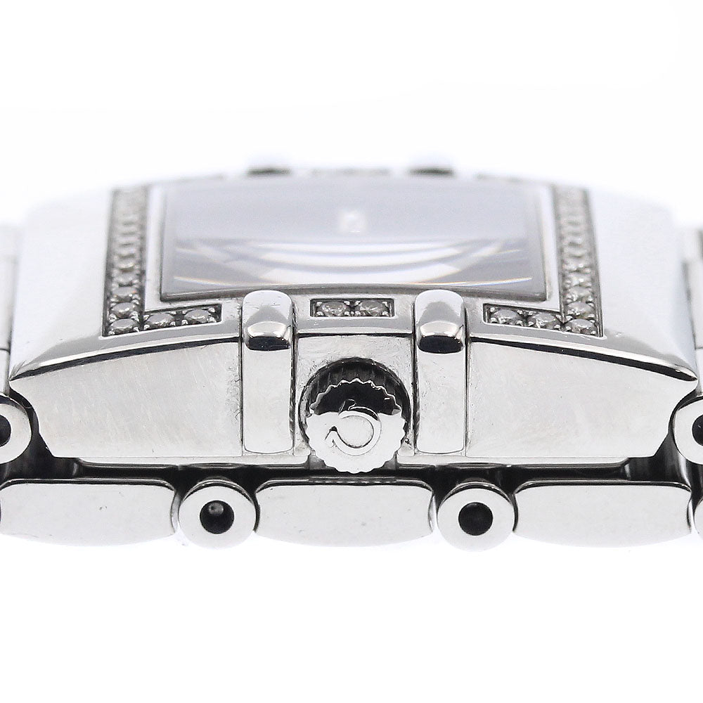 OMEGA 1528.46 Constellation Carre Quadra 4P Diamond Bezel Quartz Ladies Watch with Warranty