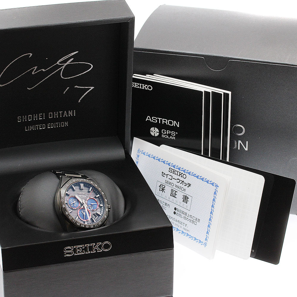 SEIKO SBXC143/5X53-0CG0 Astron Shohei Ohtani 2023 Limited Edition Limited to 300 Pieces in Japan Solar Powered Radio Controlled Men's Watch Excellent Condition with Box and Warranty.