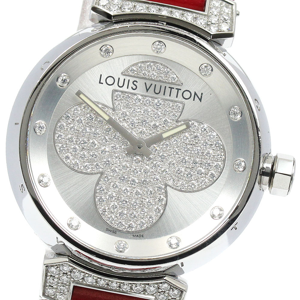 LOUIS VUITTON Q131P Tambour Forever Diamond Quartz Women's Watch Excellent Condition with Warranty.