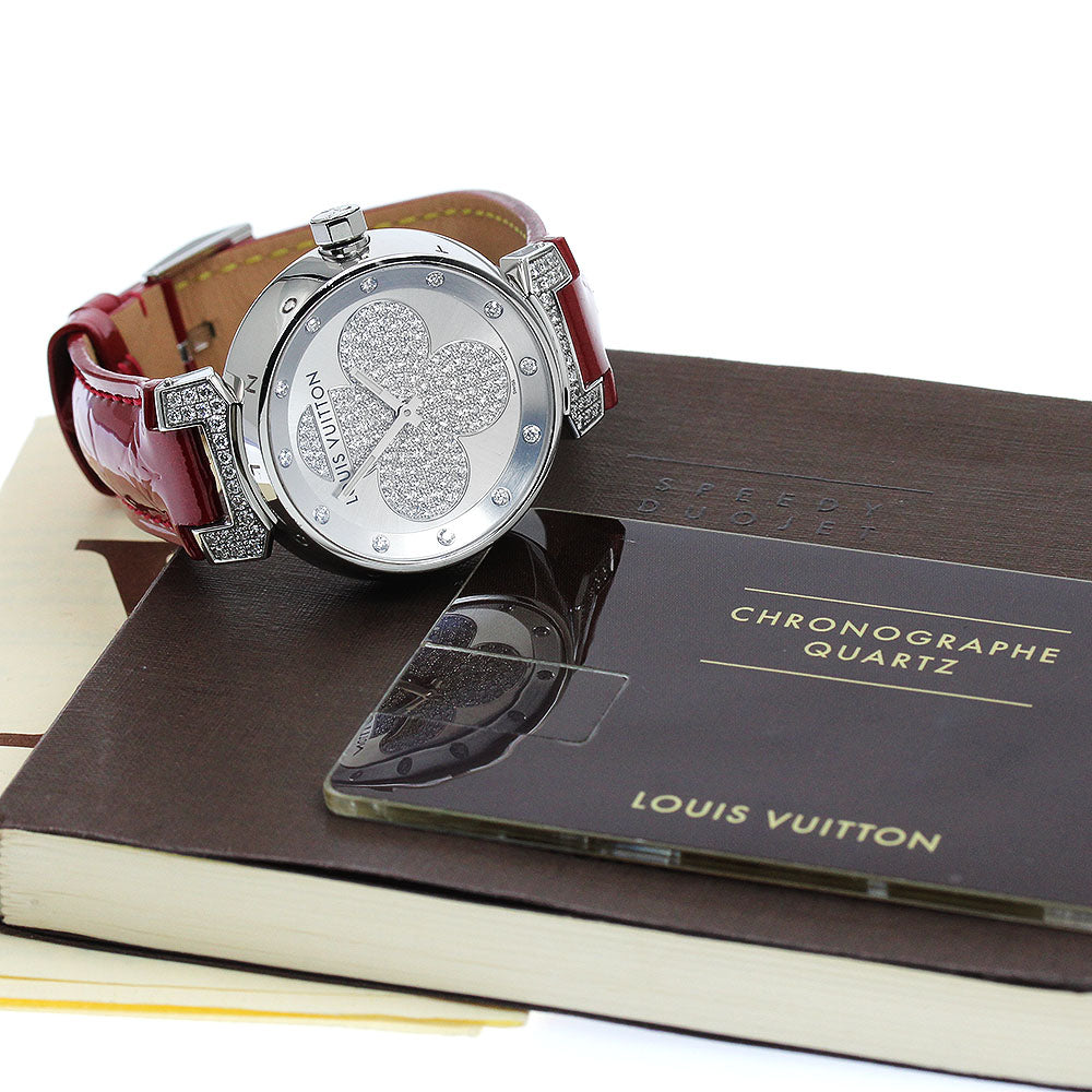 LOUIS VUITTON Q131P Tambour Forever Diamond Quartz Women's Watch Excellent Condition with Warranty.