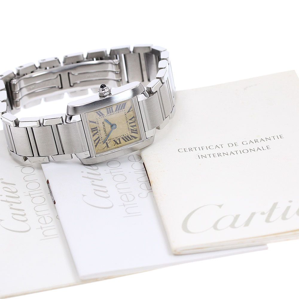 CARTIER W51008Q3 Tank Francaise SM Quartz Ladies Watch with Warranty