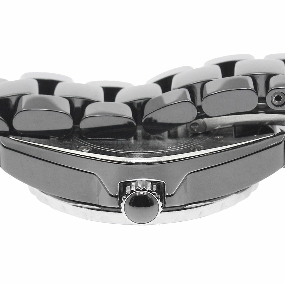 CHANEL H1634 J12 Black Ceramic 12P Ruby Quartz Women's Watch