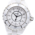 CHANEL H1628 J12 White Ceramic 12-Diamond Quartz Women's Watch