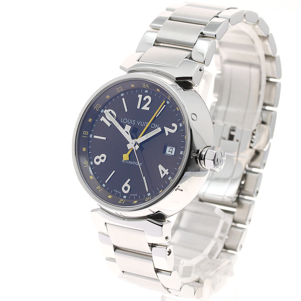 LOUIS VUITTON Q1131 Tambour GMT Date Automatic Men's Watch Excellent Condition with Box and Warranty Card