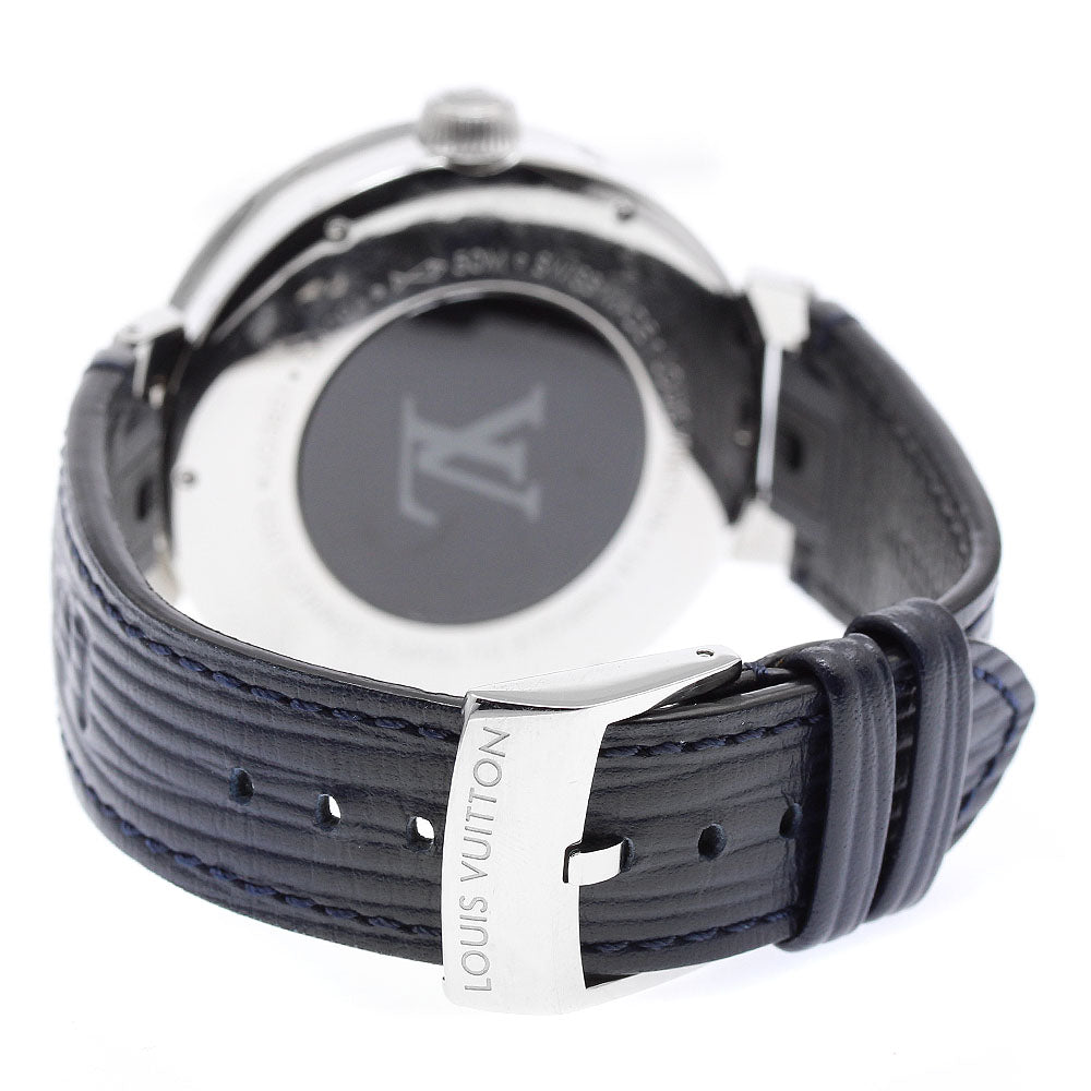 LOUIS VUITTON QA096 Tambour Moon Dual Time GMT Quartz Men's Watch (Good Condition)