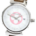 LOUIS VUITTON QA007 Tambour Damier Azur Date Japan Limited Edition Quartz Ladies Watch Excellent Condition with Box and Warranty Card