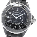 CHANEL H0684 J12 Black Ceramic 38mm Rubber Bracelet Automatic Men's Watch (Good Condition)