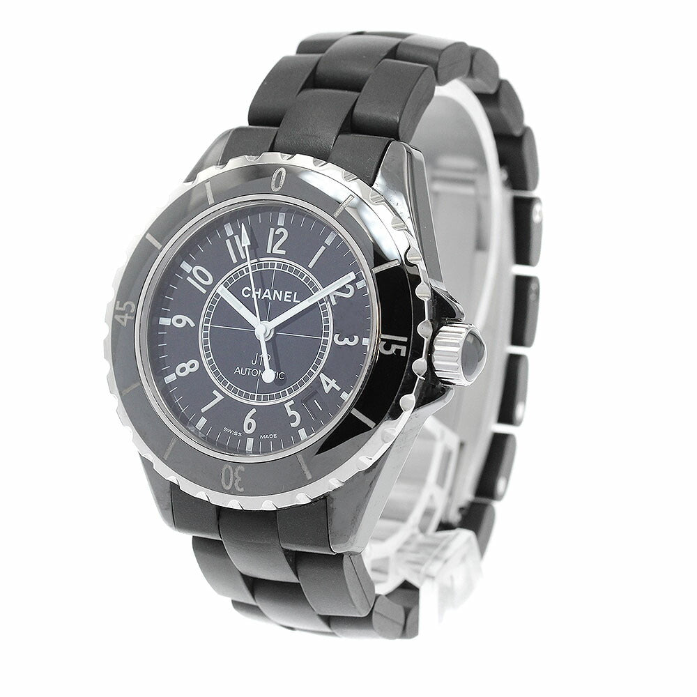 CHANEL H0684 J12 Black Ceramic 38mm Rubber Bracelet Automatic Men's Watch (Good Condition)