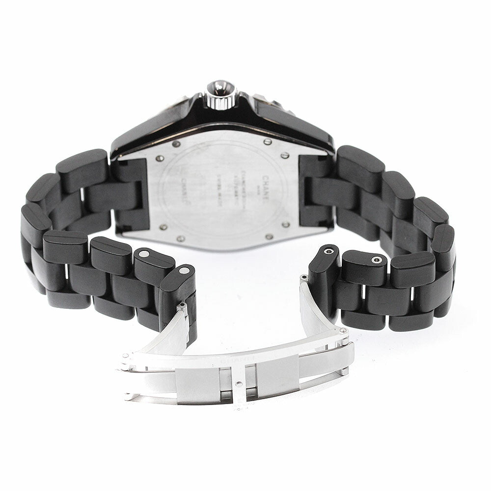 CHANEL H0684 J12 Black Ceramic 38mm Rubber Bracelet Automatic Men's Watch (Good Condition)