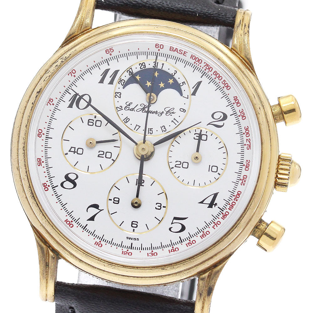 Heuer 188.205/1 Edward 125th Anniversary Moon Phase Chronograph Manual Winding Men's Watch