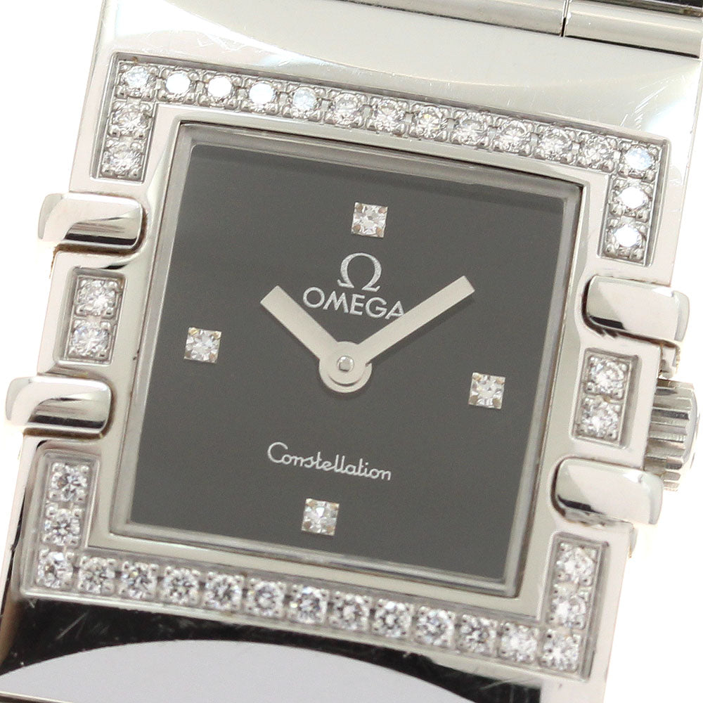 OMEGA 1528.46 Constellation Carre Quadra 4P Diamond Bezel Quartz Ladies