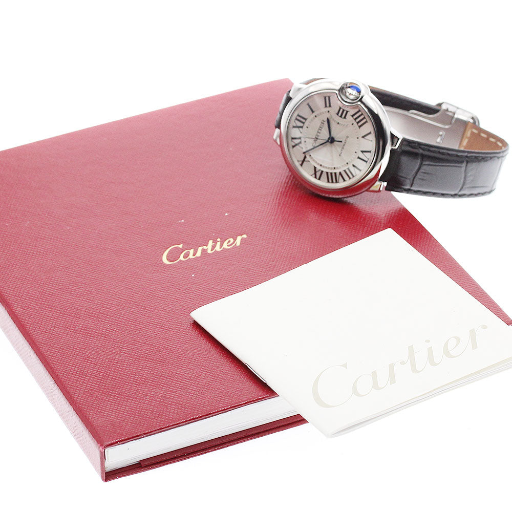 CARTIER W69017Z4 Ballon Bleu 36mm Automatic Boys' Watch Excellent Condition with Warranty Card