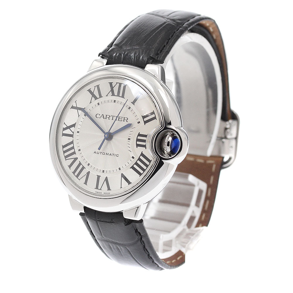 CARTIER W69017Z4 Ballon Bleu 36mm Automatic Boys' Watch Excellent Condition with Warranty Card